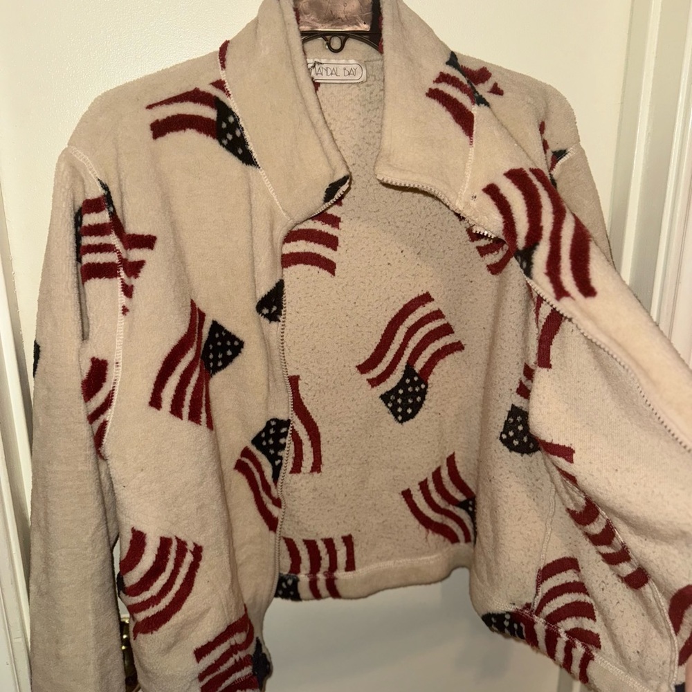 American Flag Fleece Jacket | Medium | Used | Good Condition